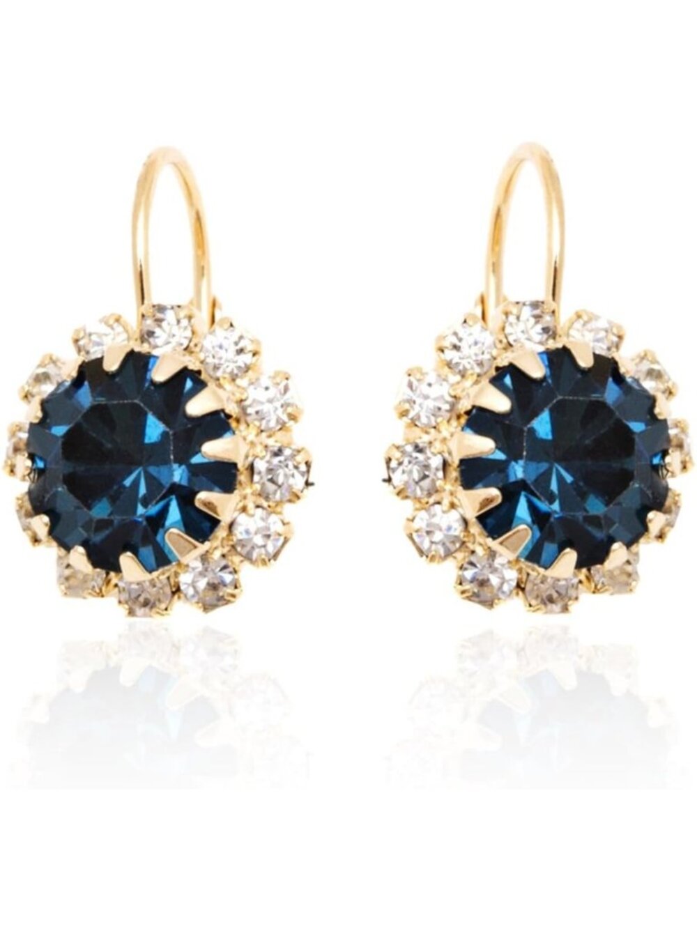 Elegant 18K Gold Plated Crystal Flower Earrings for Women - Chic Jewelry
